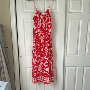 H&M Red and White Floral Maxi Dress